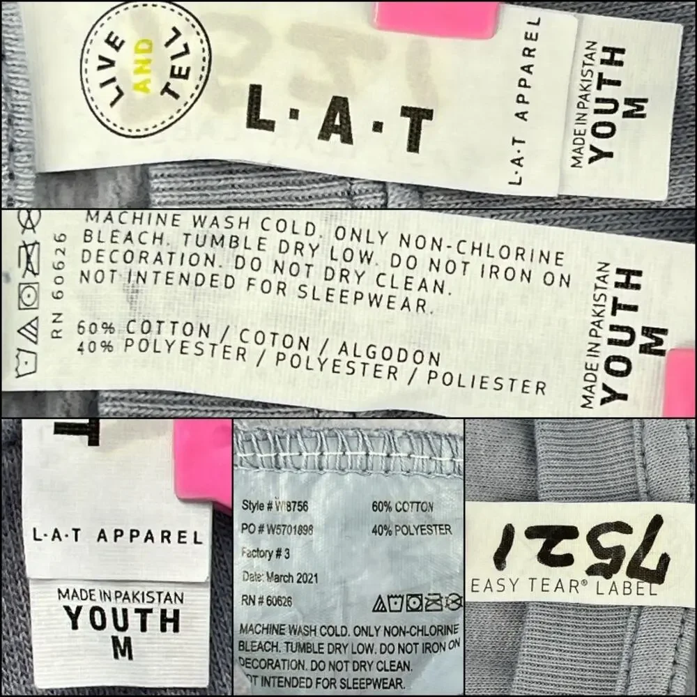 LAT Unisex Kids Cozy Fleece Sweatshirt Size Youth Medium Gray Crew Neck Long S - Picture 7 of 11